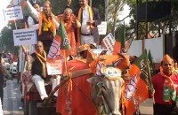दिल्ली को बैलगाड़ी युग में ले गए केजरीवाल, गोयल ने निकाली बैलगाड़ी से यात्रा
